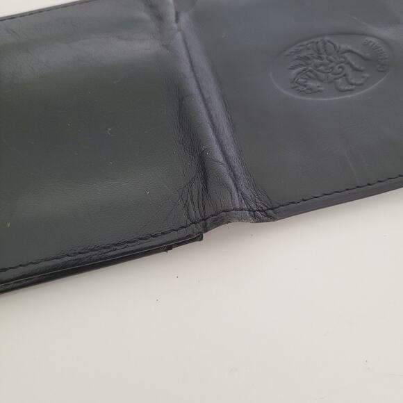 Leonardo Cenbale Vintage Wallet Black Coin Case Holder PouchLeather Compact Mini - Picture 7 of 8